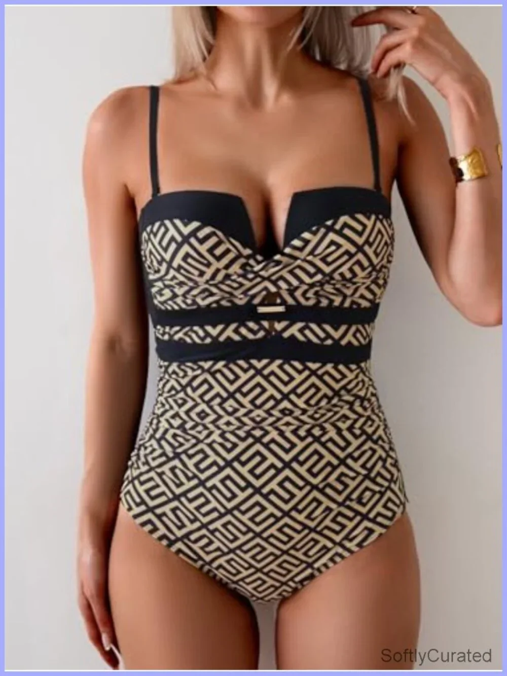 Women's Push Up Wrap Front One Piece Swimsuit Tummy Control